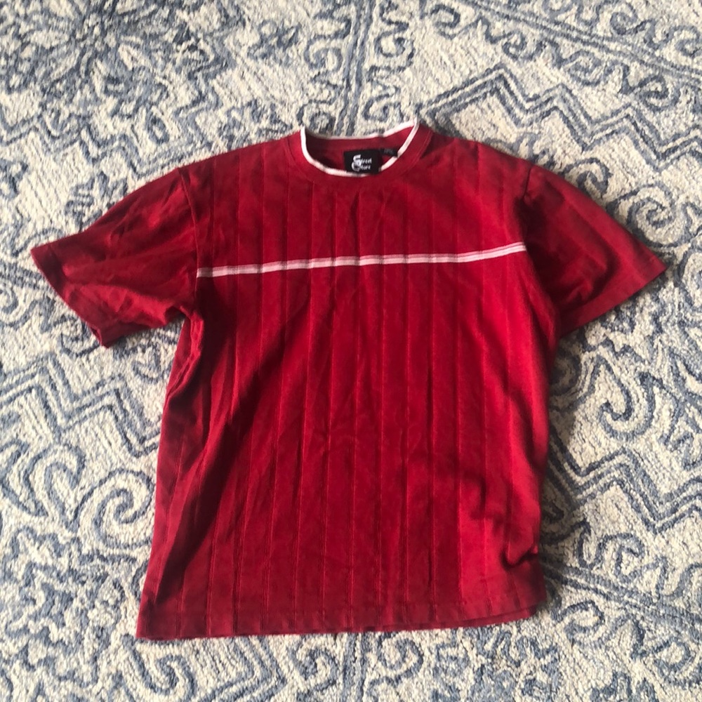 Red Textured Street Culture T Shirt